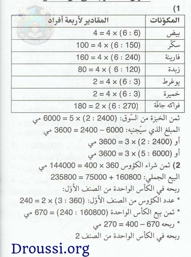 إصلاح الكتاب المدرسي رياضيات للسنة الخامسة صفحة 75
