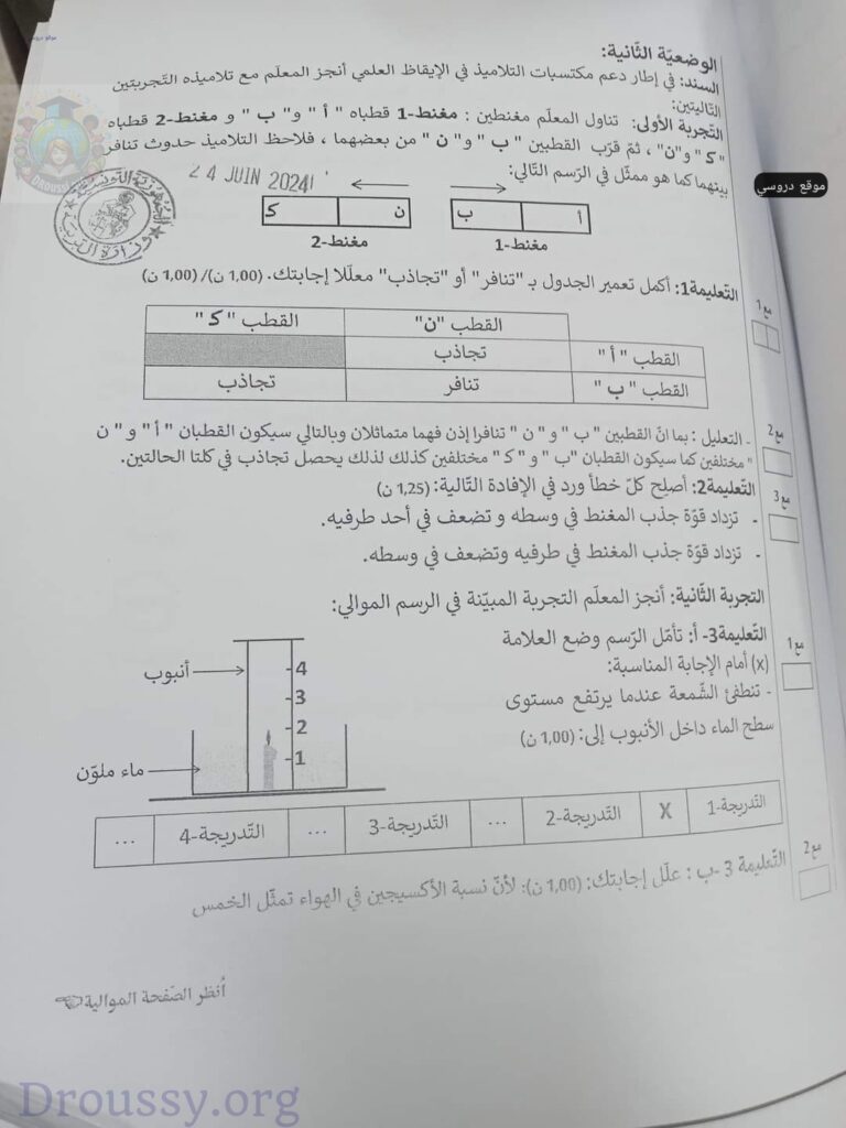 امتحان مناظرة الدخول الى المدارس الاعدادية النموذجية 2024 ايقاظ