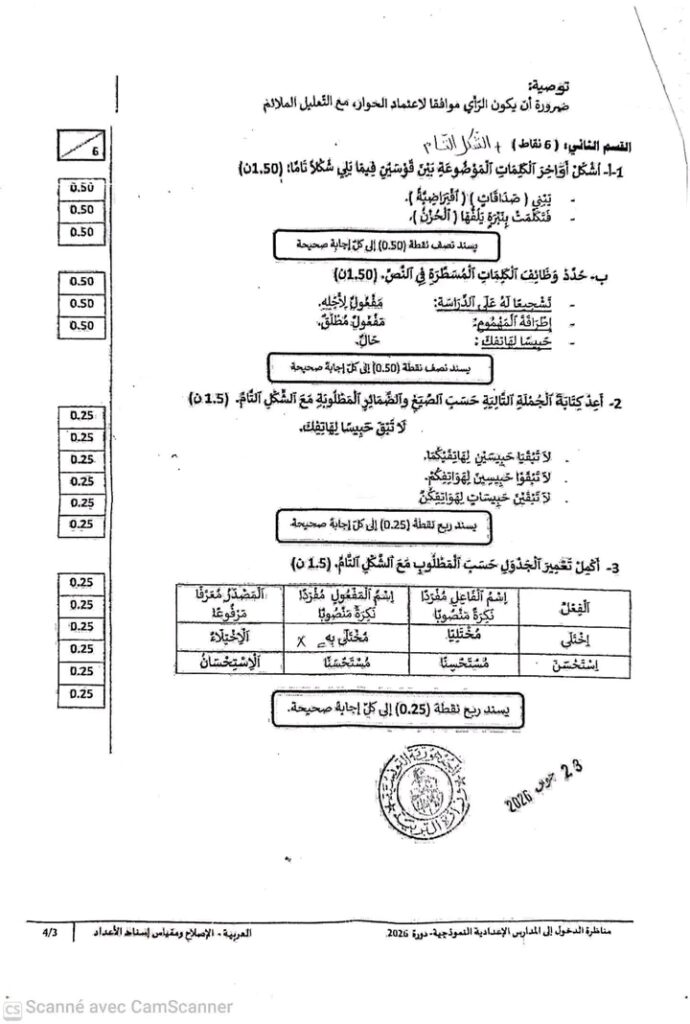 اصلاح مناظرة العربية سنة سادسة 2026