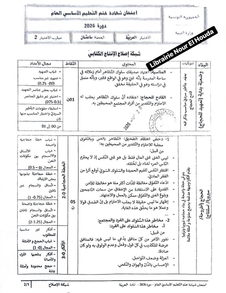 اصلاح مناظرة العربية سنة تاسعة 2026